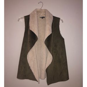 Madison & Lola Open Front Faux Fur Lined Vest